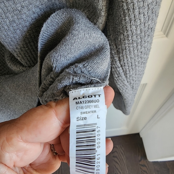 Alcott Gray Half Zip Sweater Cotton/cashmere Blend - Picture 7 of 8